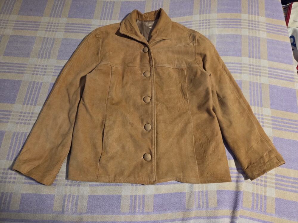 Vtg 40s 50s Atlas Brown Deer Skin Coat Rockabilly Nubuck Leather Jacket Union